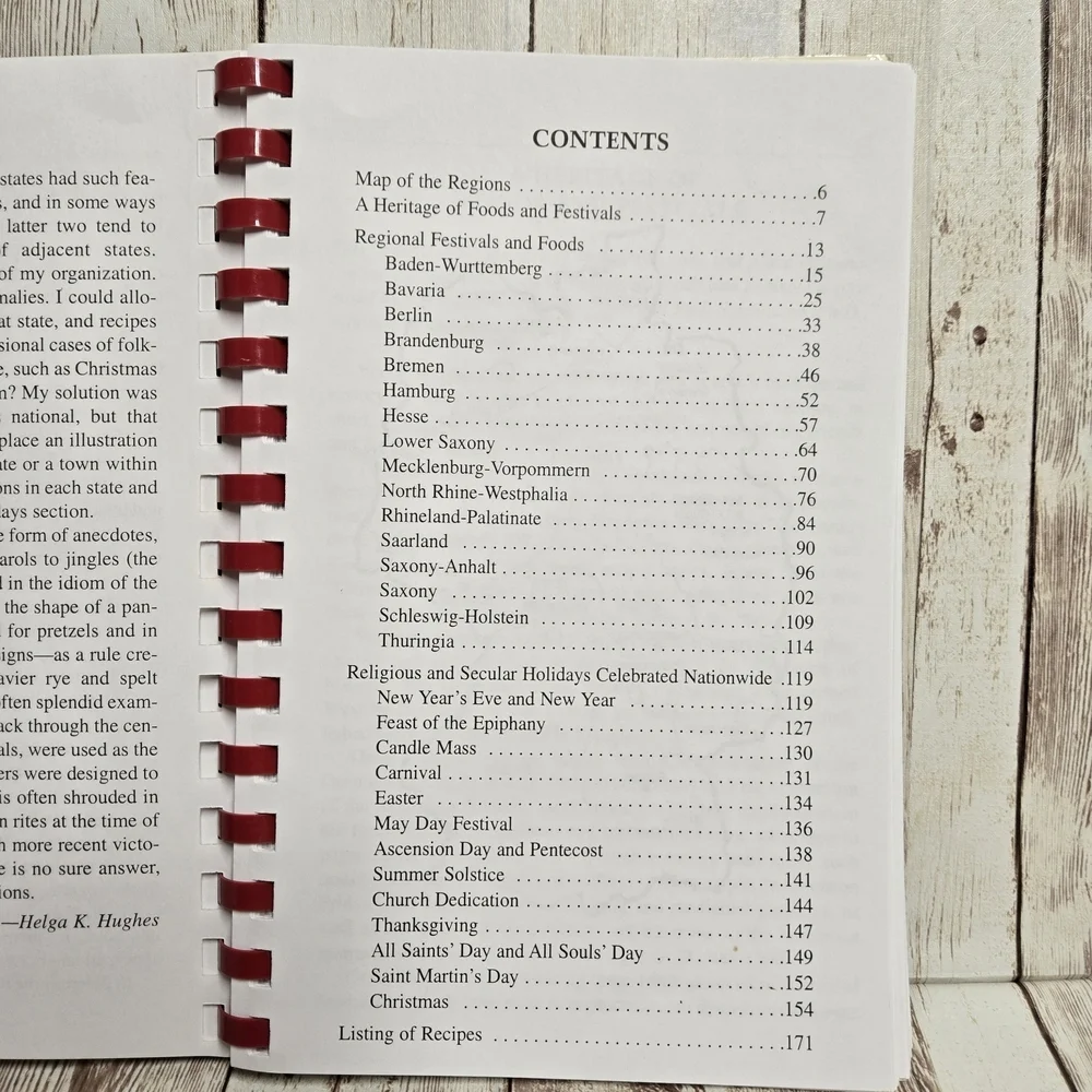 Germany's Regional Recipes/Cookbook Foods Festivals Folklore Helga Hughes Spiral